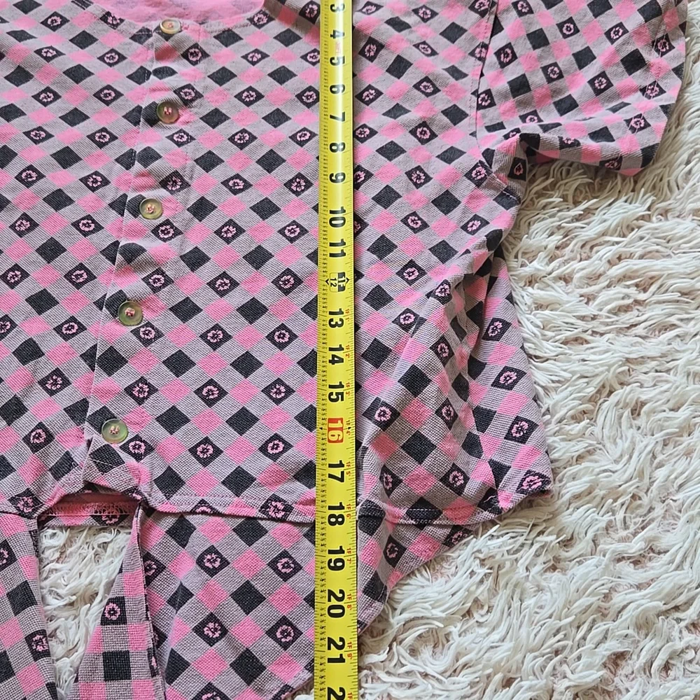 💞VTG 80s New Wave Front Tie Button Down Shirt - Picture 7 of 7
